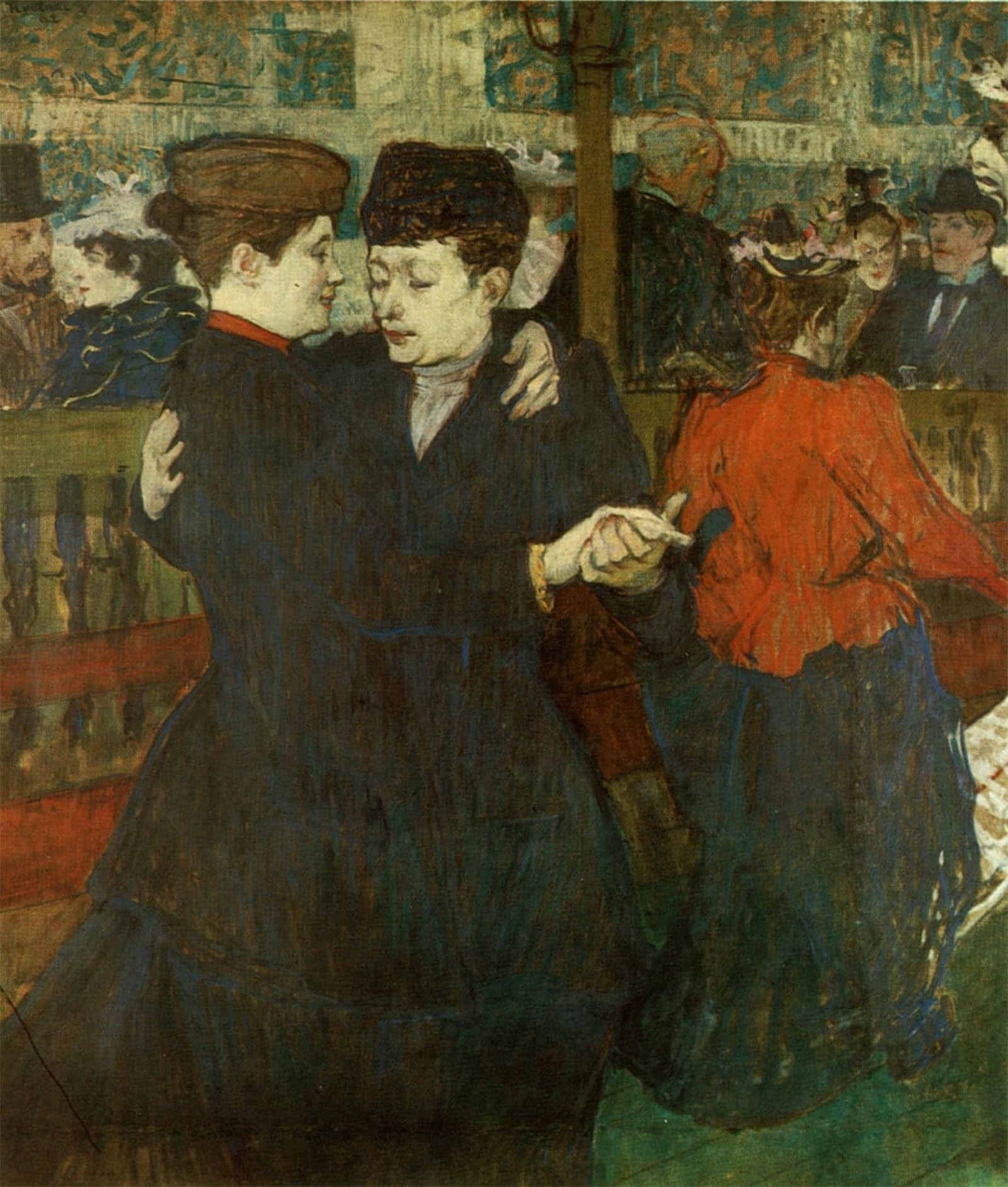 SERENDIPITP Abstract Painting Mural Print Picture Wall Decor Painting Two Women Dancing by Henri De Toulouse Lautrec Vintage Wall Artwork for Home Decor 60x90cm