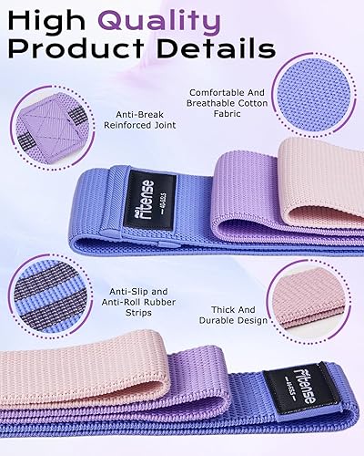 Miniatura 2 de Bandas de resistencia de tela para entrenar  Bandas de glúteos para mujeres y hombres con guía de bandas de entrenamiento, bandas de resistencia