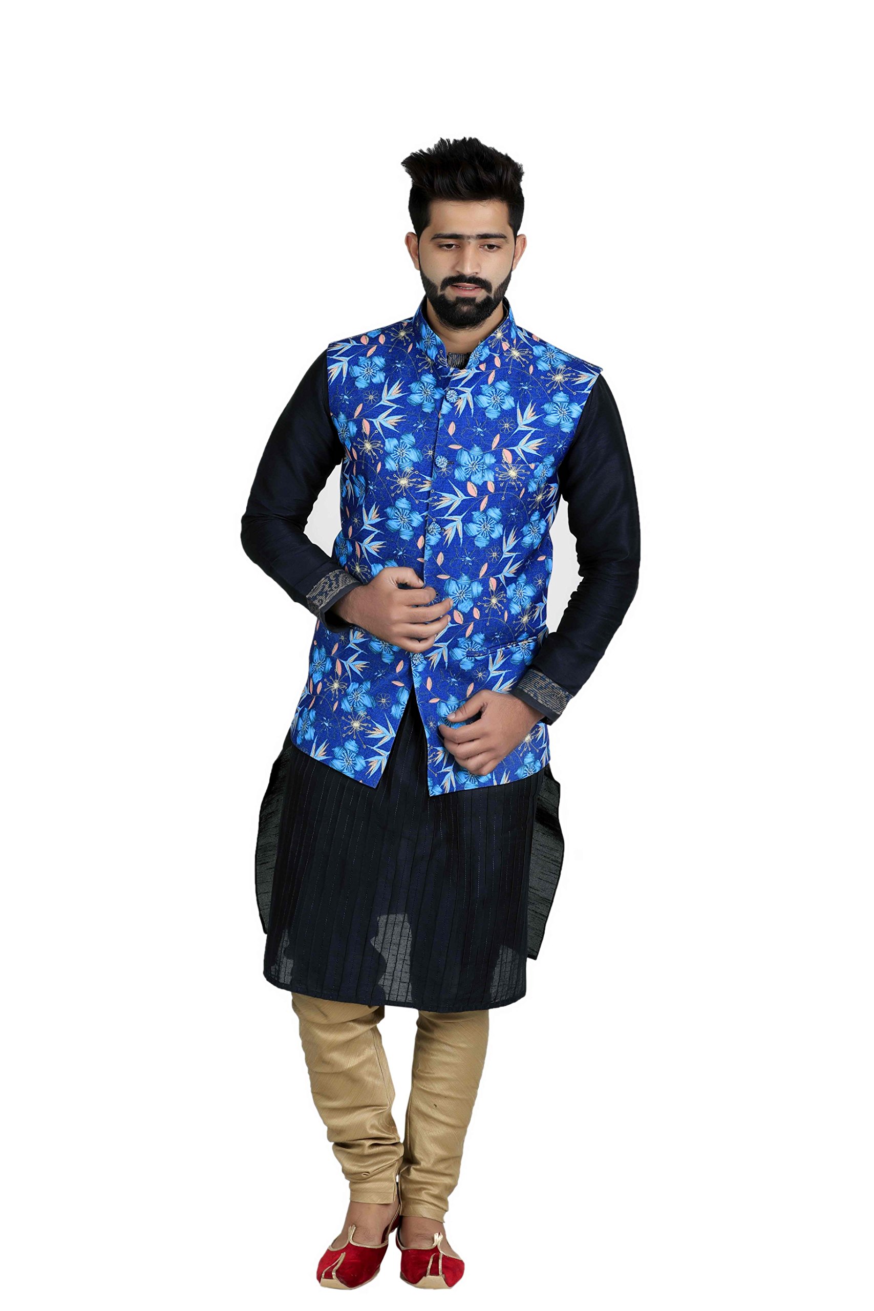 veera paridhaan Men's Printed Cotton Jute Nehru Jacket-picture-38