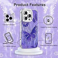 Vista 491 de I-MGAE-IN-AR - Funda diseñada para iPhone 12 y 12 Pro, diseño de mariposa plateada brillante, funda protectora de poliuretano termoplástico, suave