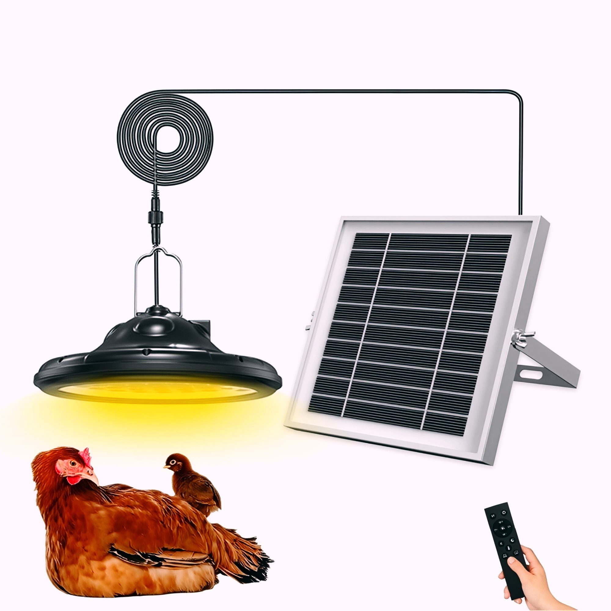 TSJKPAYL Solar Chicken Coop Light with Timer, Outdoor Solar