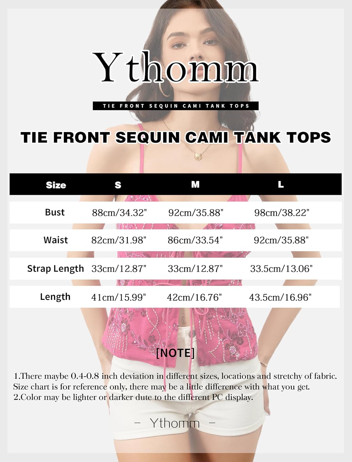 Ythomm Women Sequin Cami Tank Tops Sparkle Rhinestone Sleeveless Camisole Tie Up Front Backless Y2k Crop Tops Summer Clubwear - Image 5