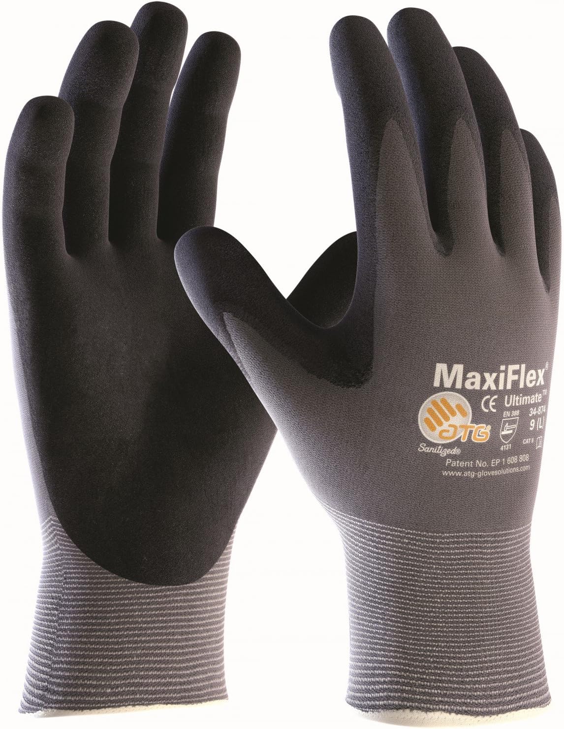 MaxiFlex Ultimate Work Gloves, Pack of 3, Size XL