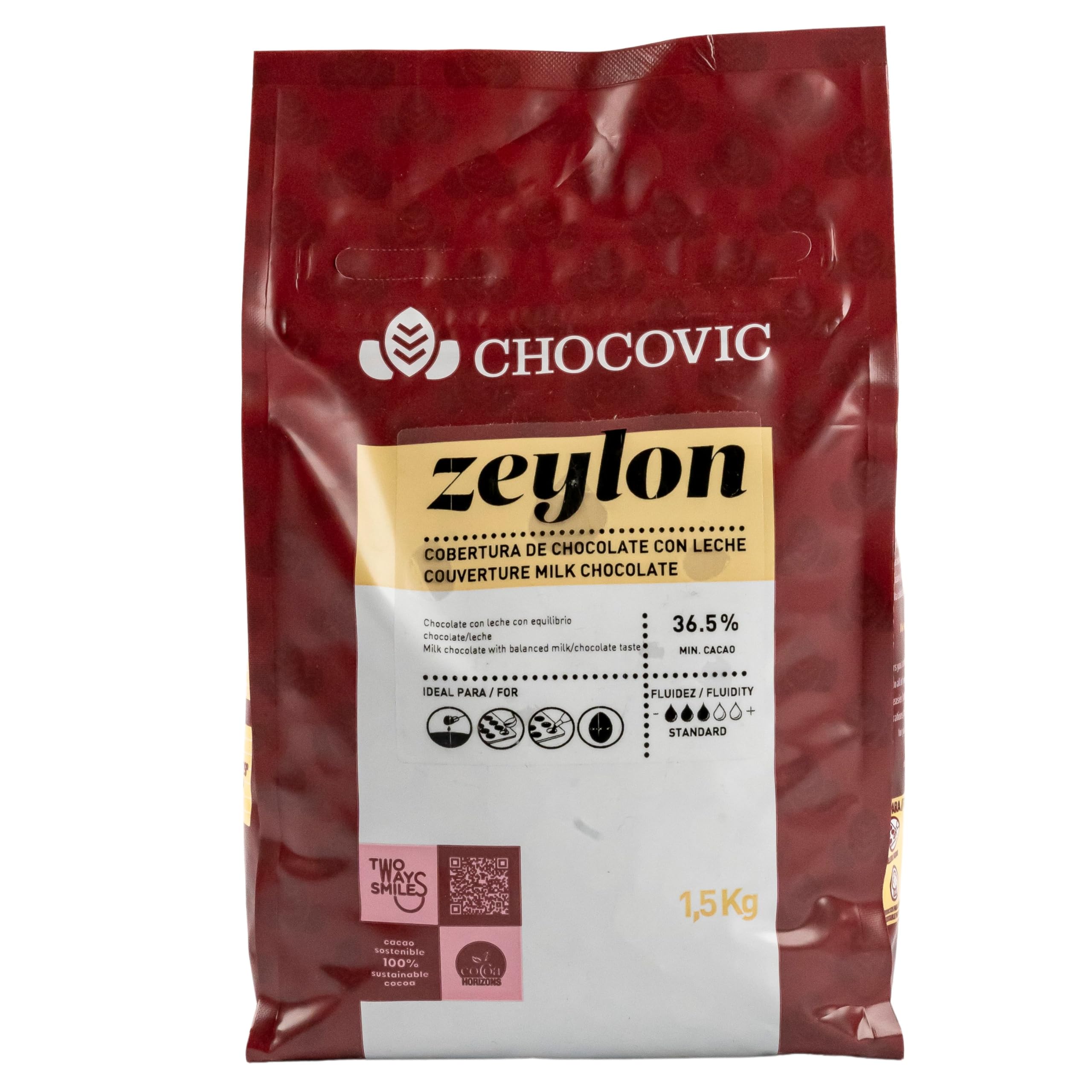 Premium Milch-Schokolade 1,5 kg Kuvertüre zum Schmelzen & Backen - Schokoladen-Drops mit 36,5% Kakao - Choco-Chips ideal für Schoko-Fondue, Brunnen, Formen und für Dubai-Schokolade (Großpackung)