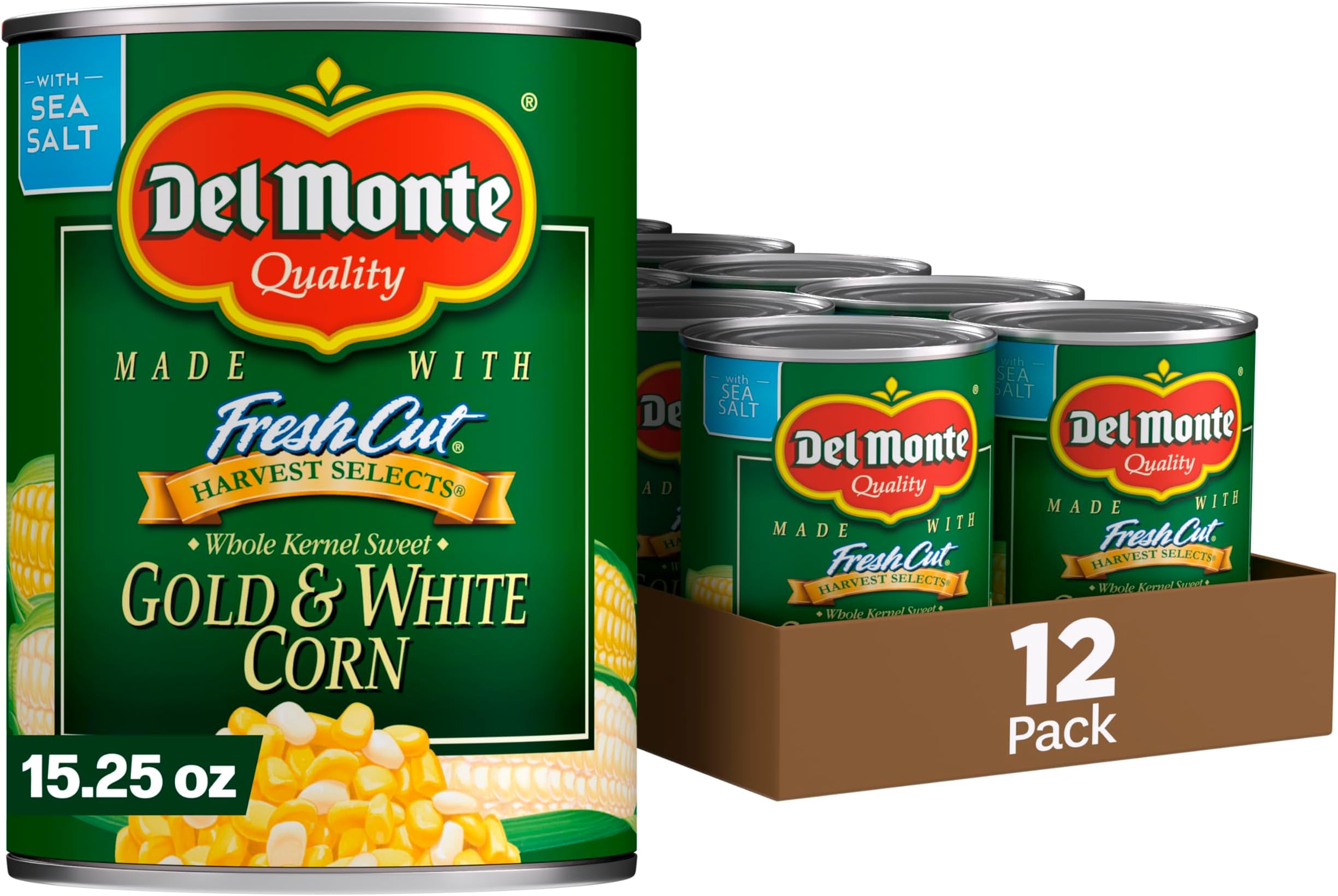 Del Monte Corn Gold & White Sweet Whole Kernel - 12 Pack