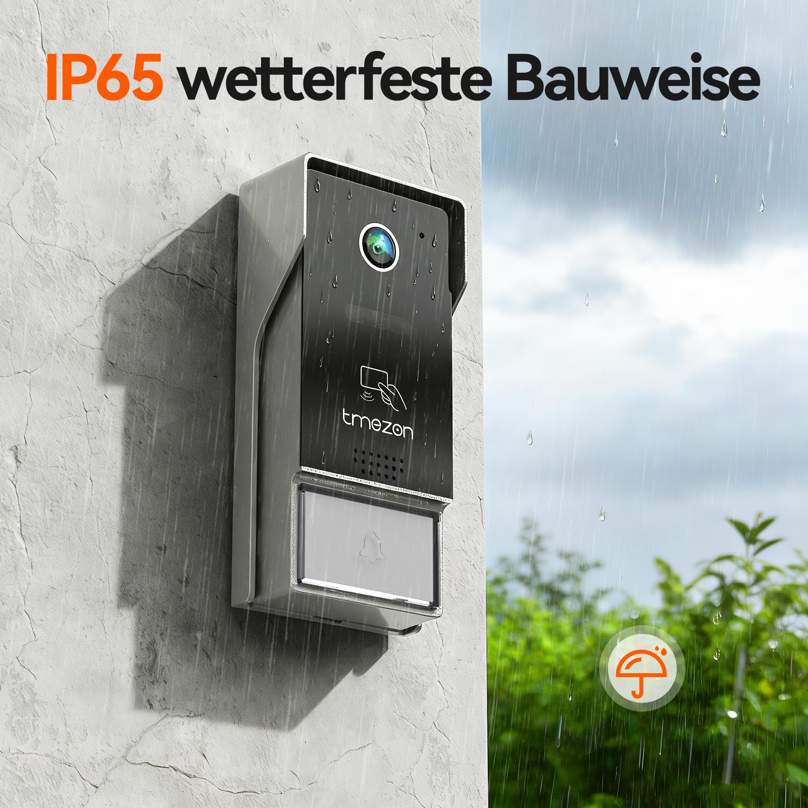 TMEZON WLAN Video Türsprechanlage mit Türöffner,1080P HD Türklingel mit Kamera,7-Zoll-Farb-Touchscreen,Nachtsichtgerät,Zwei-Wege-Audio,Bewegungsmeldung,App & Sweep-Karte entsperren,2-Draht Technik