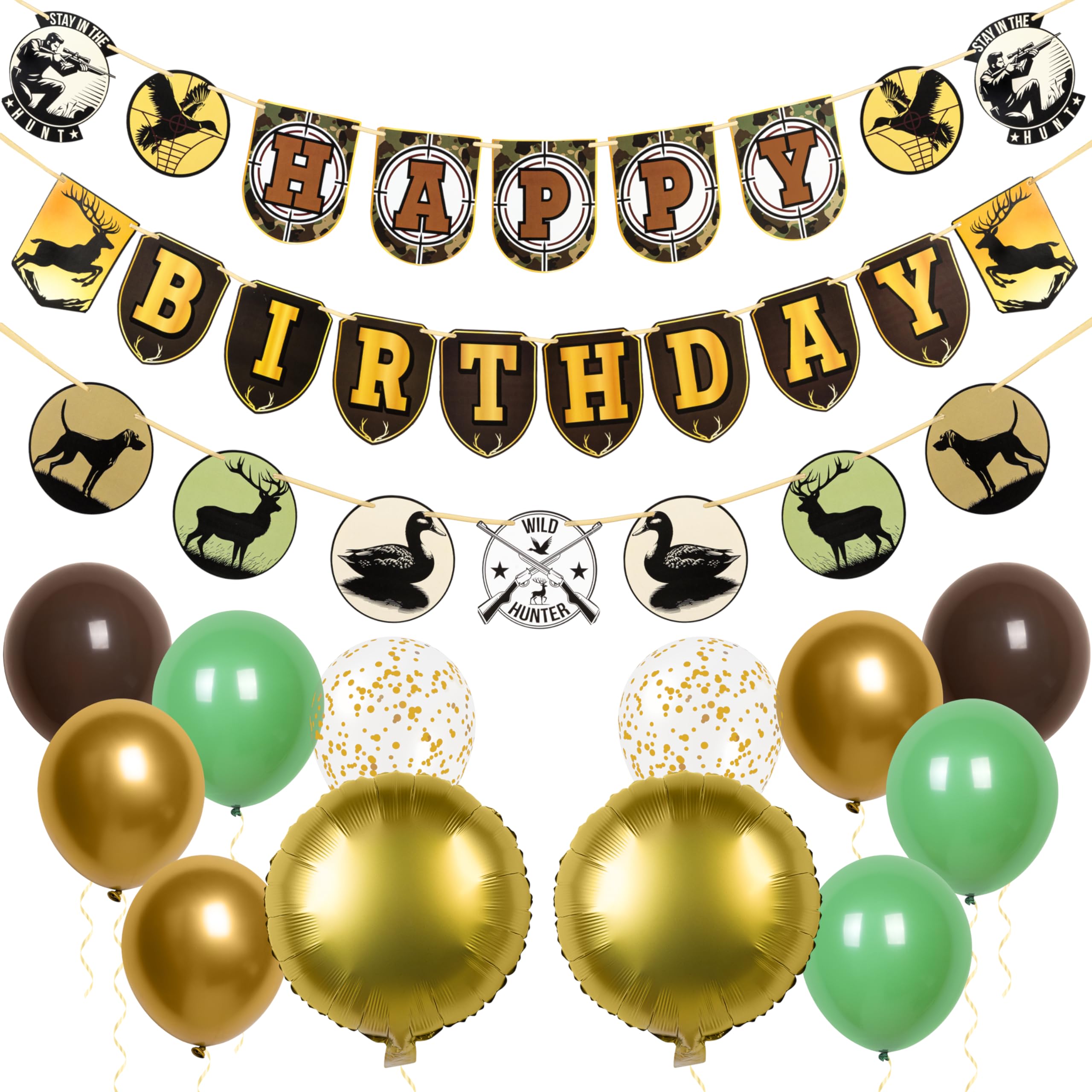 Pirese Hunting Birthday Party Decorations, Hunter Birthday Party Supplies, Hunting Party Decorations, Duck Hunting Birthday Decorations | Hunter Happy
