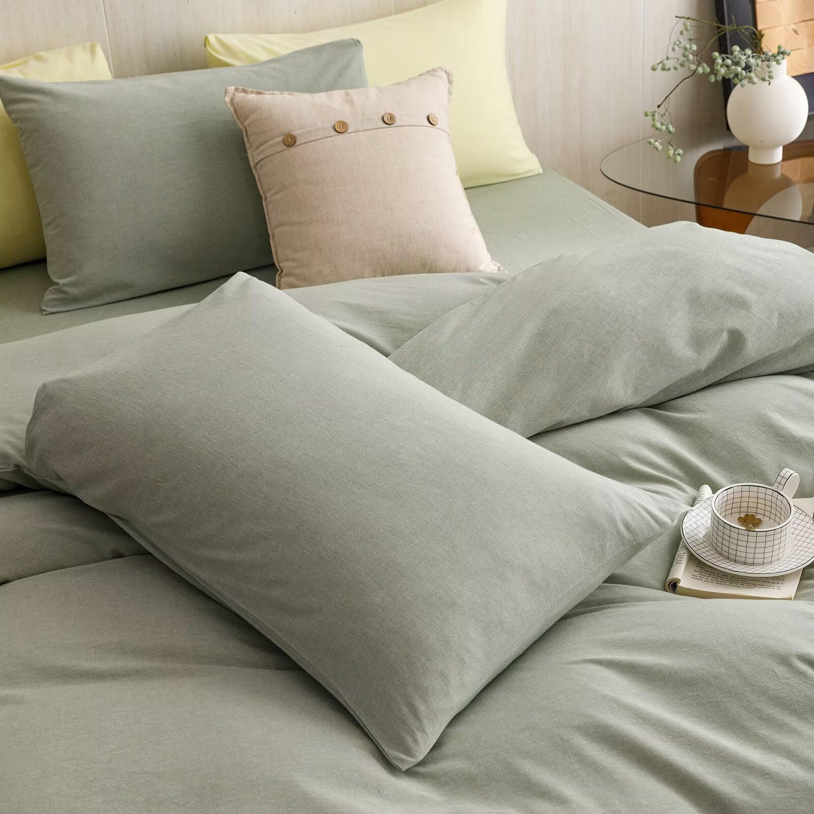Washed Cotton Comforter Set - Twin 3Pcs -5 Washed Cotton Comforter Set - Twin 3Pcs -5