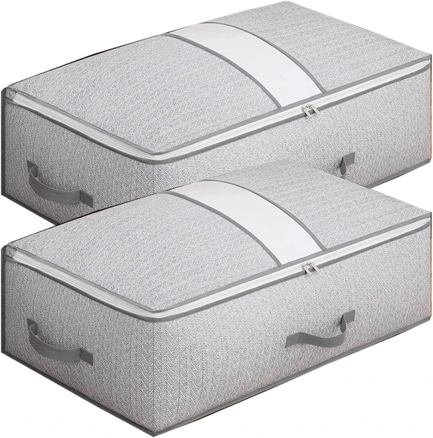 Under Bed Storage Box 2 PC Foldable Storage Bag Underbed Large Capacity 95L Quilt Blanket Sorting Bag with Handle Clothing Closet Organizer(30L50x40x15cm,Style02)