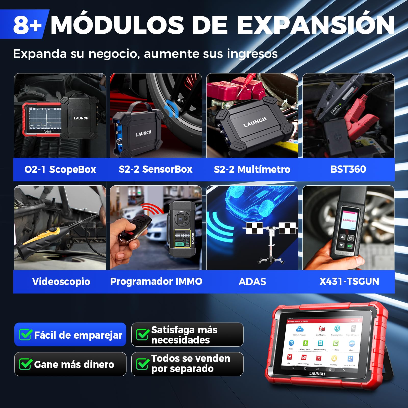 Launch X431 Pros Elite obd2 Diagnosis Coche Multimarca, Bi-Direccional Maquina Diagnosis Coche Scanner,Codificación ECU, Función Guiada VAG, CANFD & DOIP, 45+ Reset, Todo el Sistema, Pruebas Activas
