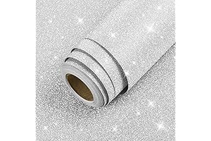 LaCheery Silver Glitter Wallpaper: Adhesive Vinyl for Decor & Crafts