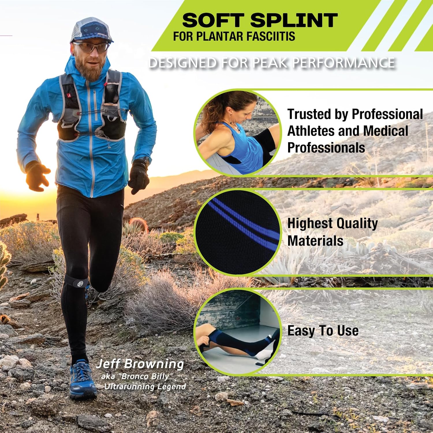 Pro-Tec Soft Night Splint, Arch Pain Relief, Compression Brace, Pain Relief, Foot Support, Achilles Tendon, Adjustable, Men & Women, Plantar Fasciitis Pain Relief, Easy to Use, Sleep Recovery