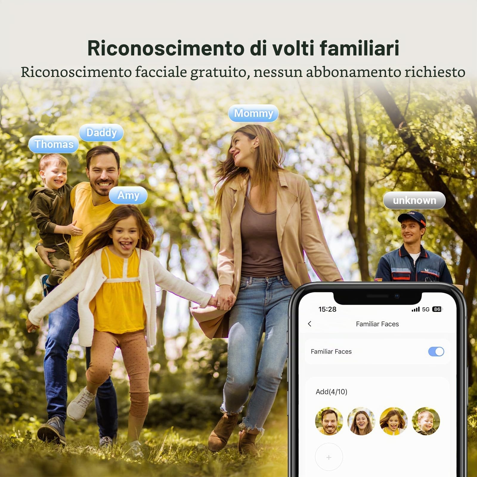EZVIZ 4K AI Fotocamera Spioncino Smart Senza Fili, Rilevamento Umano con Riconoscimento Facciale, Visione Ampia 155° WDR, Comunicazione Bidirezionale, Impermeabile, Archiviazione 512G Senza Costi