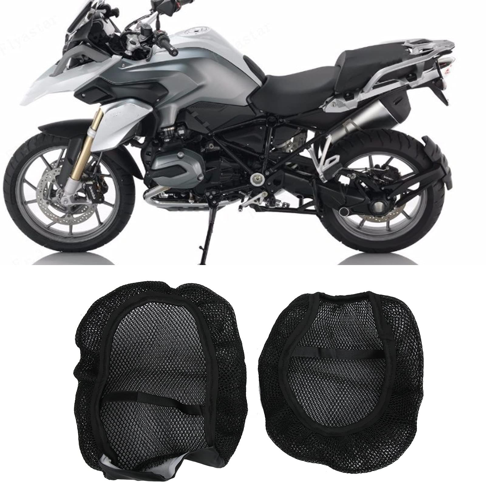 Moto-Sitzkissen, 2 Stück Motorrad-Sitzbezüge, 3-dimensionales Netzstoff-Wärmeisolierungskissen, Passend für R1200GS (2004-2012), ölgekühlt