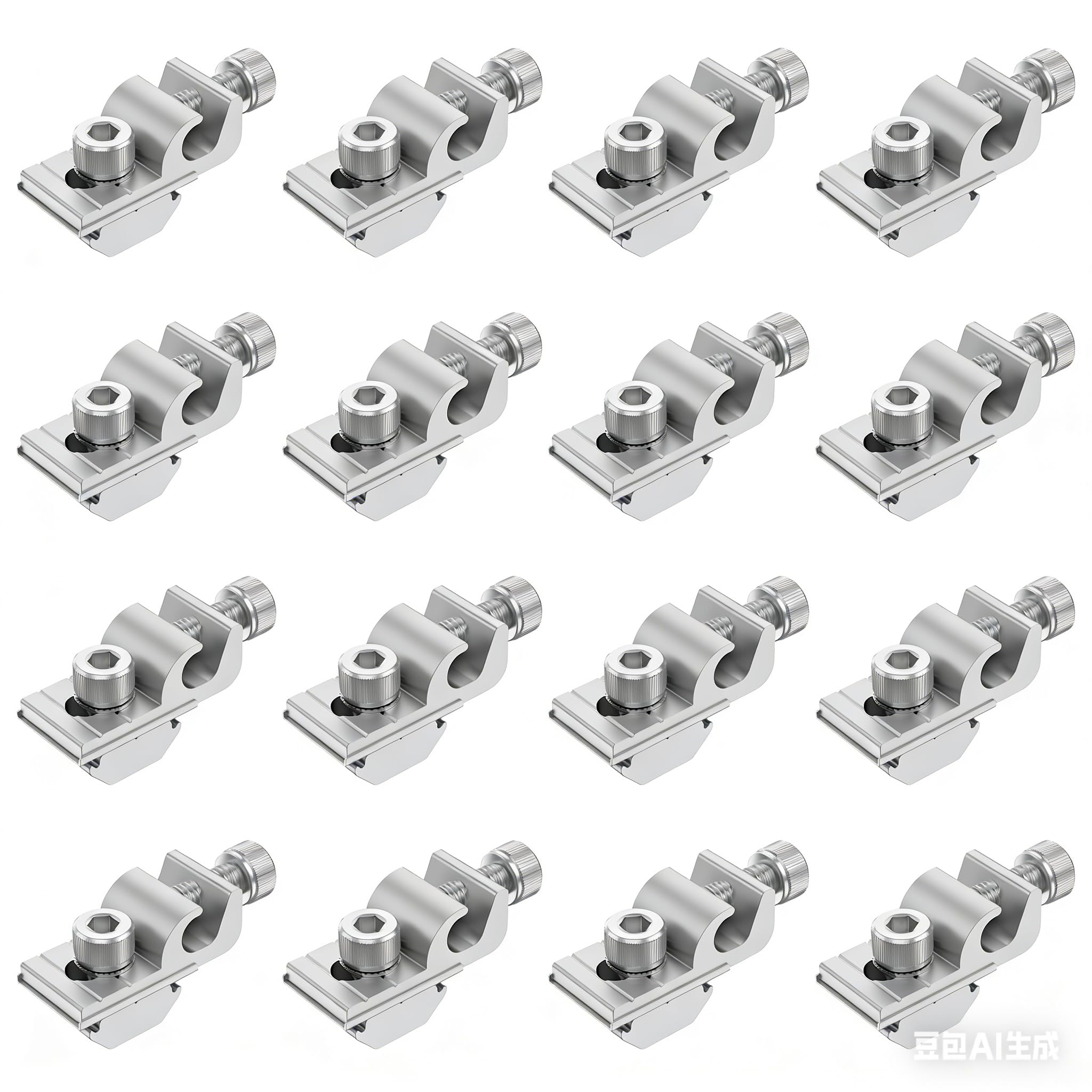 Sutowe 16Pcs Earth Clamp Reusable Solar Panel Grounding Clip Weather Resistant Solar Grounding Wire Clamp For Pv Module Photovoltaic Support (16Pcs)