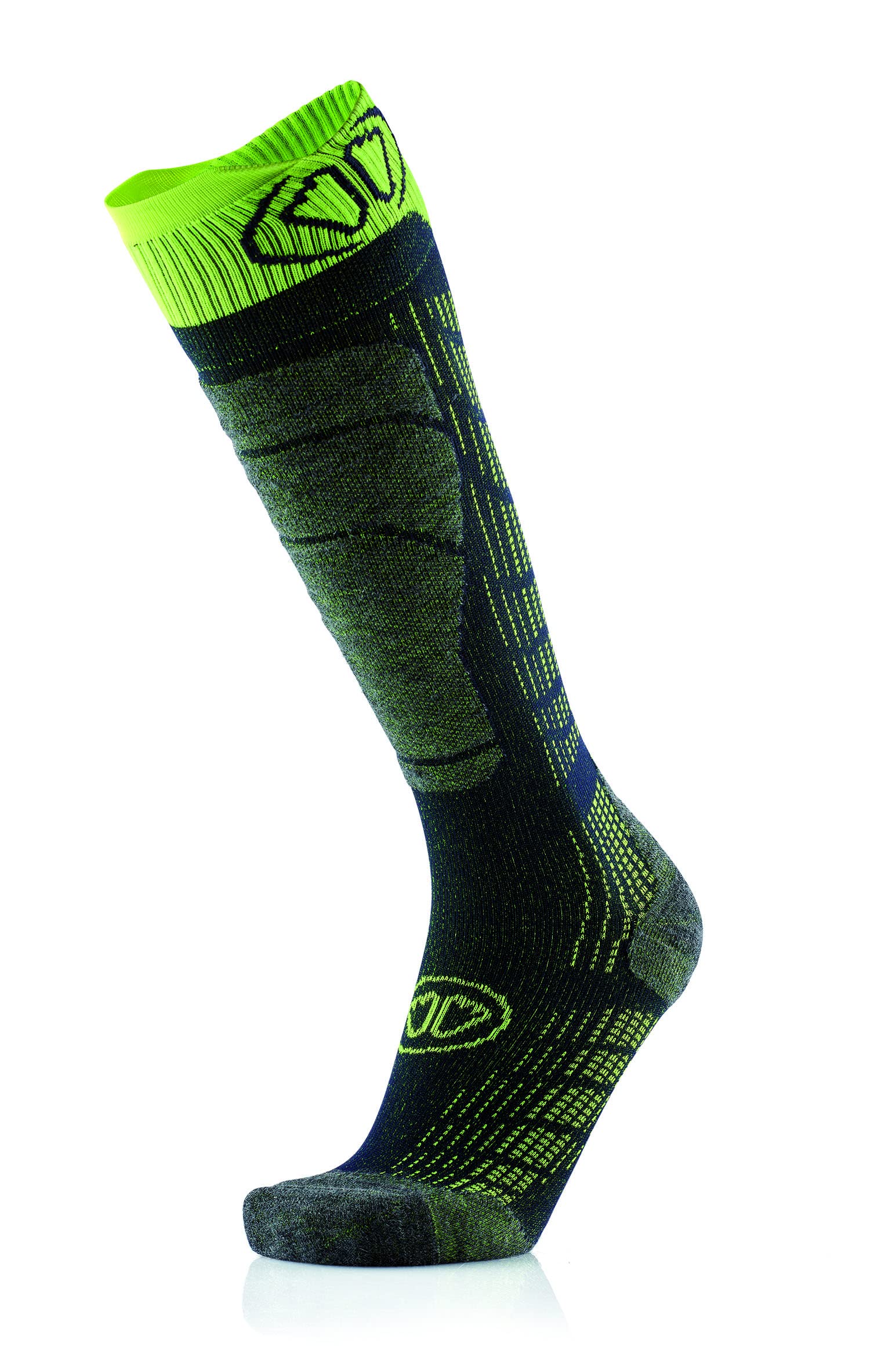 Sidas Men's Black/Yellow Ski Comfort Socks: : :, Colour: Blac Size 35-38