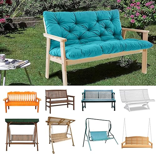 Miniatura 3 de Cojín de asiento de repuesto para columpio de 2/3 asientos, con respaldo y correas, antideslizante, protección solar, para el hogar, jardín, patio,