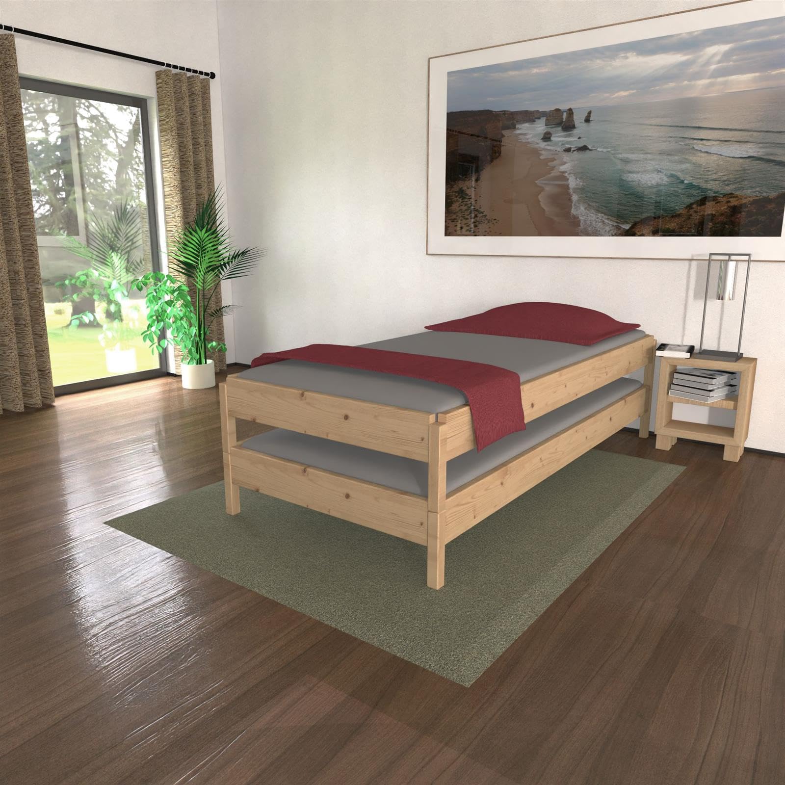 TUGA - Holztech Stapelbett Horst 90 cm x 190 cm 24 cm Fichte