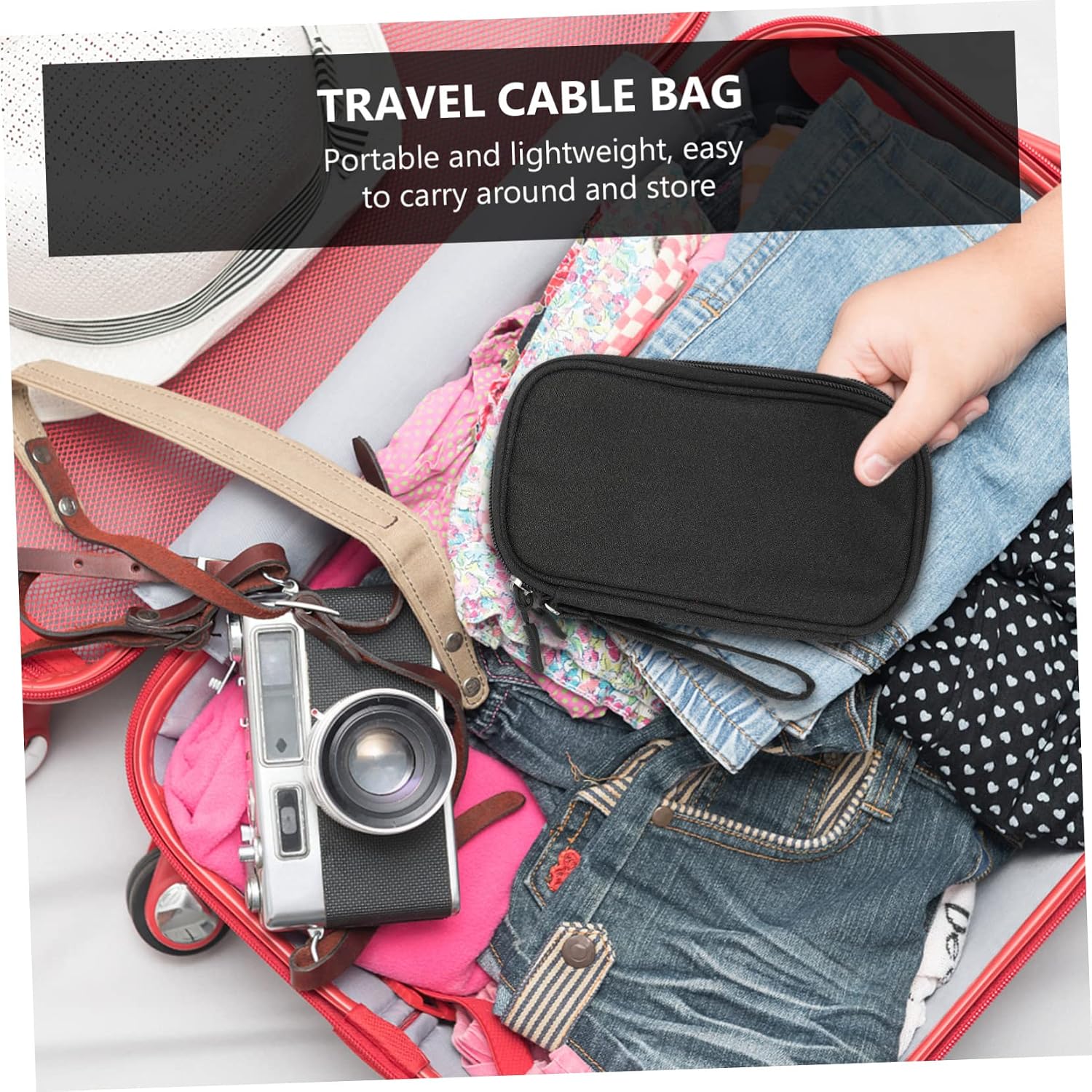 Mikikit 3pcs Electronic Storage Bag for Travel Accessories Multi-layer Organizer for Cables and Electronics Compact Case for Outdoor Use Suitable for Usb Earphones