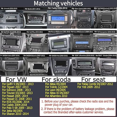 Miniatura 4 de SCUMAXCON 9 "Android 13 inalámbrico Carplay Android Auto Car Stereo 8-CORE 2+32G navegación GPS WiFi BT IPS pantalla táctil DSP USB RVC para VW Golf