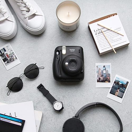 Miniatura 7 de instax Cámara de película instantánea Mini 11, exposición automática y lente selfie incorporada, gris carbón
