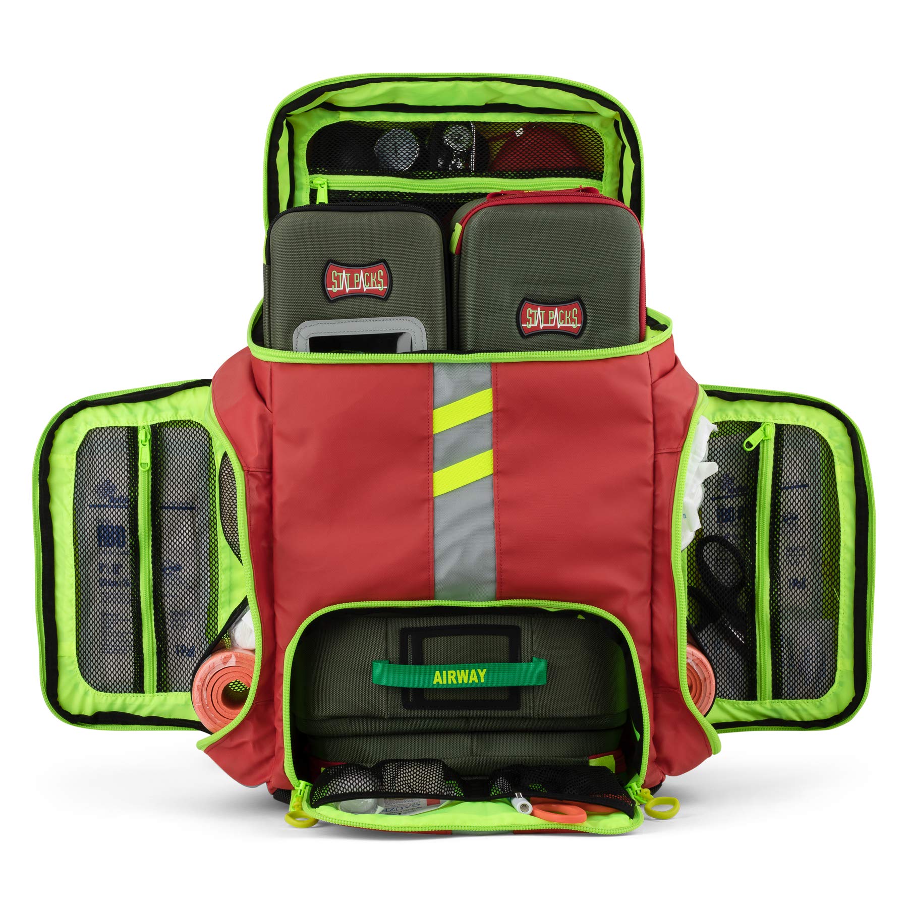Statpacks G3 Clinician, Red EMT Jump Bag for Medics, Pack, Ergonomic, Lightweight EMS ALS Trauma