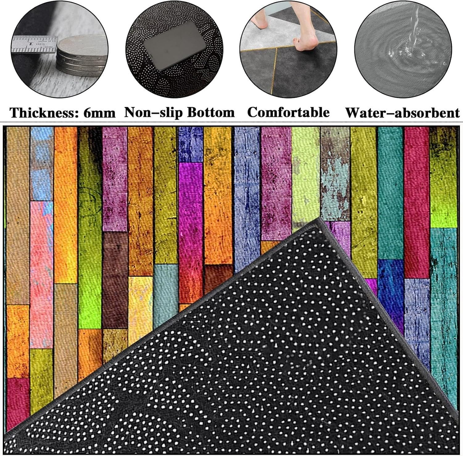 Alfombra Corredera Lavable Antideslizante Absorbente, 438-a, 120 x 350 cm