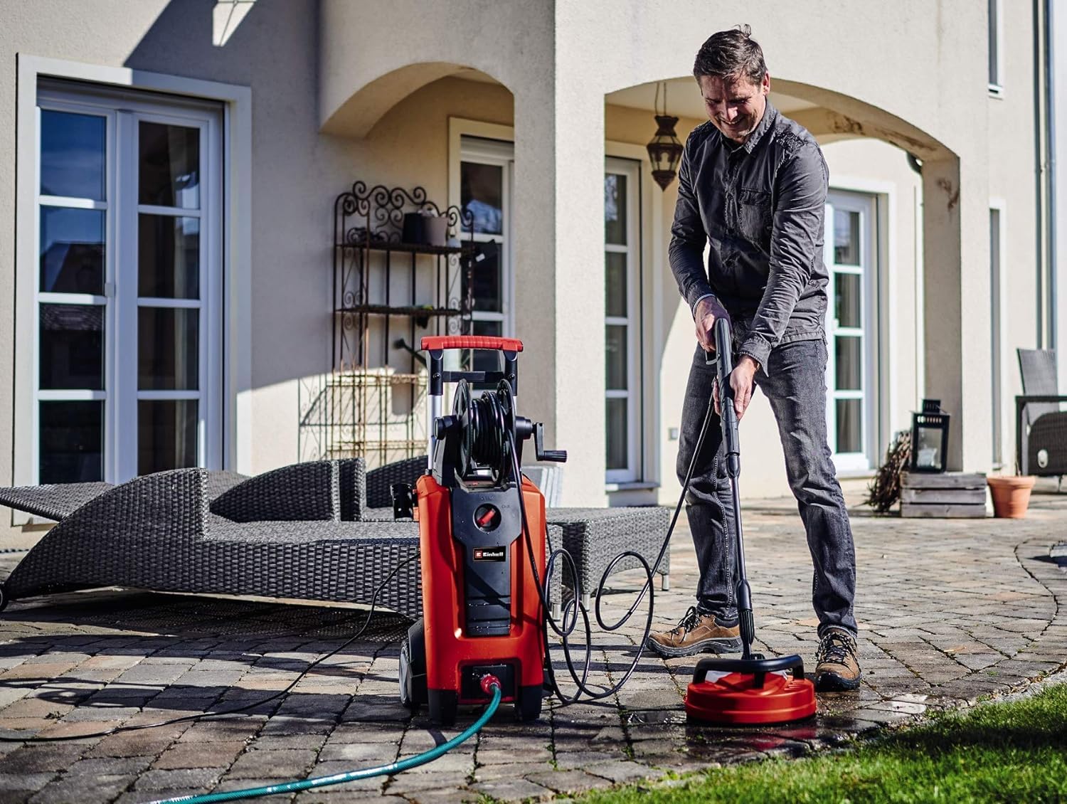 Einhell Hochdruckreiniger TE-HP 170 (2.300 Watt, max. 170 bar, modulares Quick-Couple-System, inkl. Hochdruckschlauch, Pistole, Lanze, div. Düsen, Bürste, Sprühmittelbehälter)