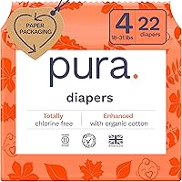 Vista 14 de Pura Pañales Ecológicos Talla 5 (24-35 libras) Totalmente Libres de Cloro (TCF), Hipoalergénicos, de Algodón Orgánico Suave, Sostenibles, hasta 12