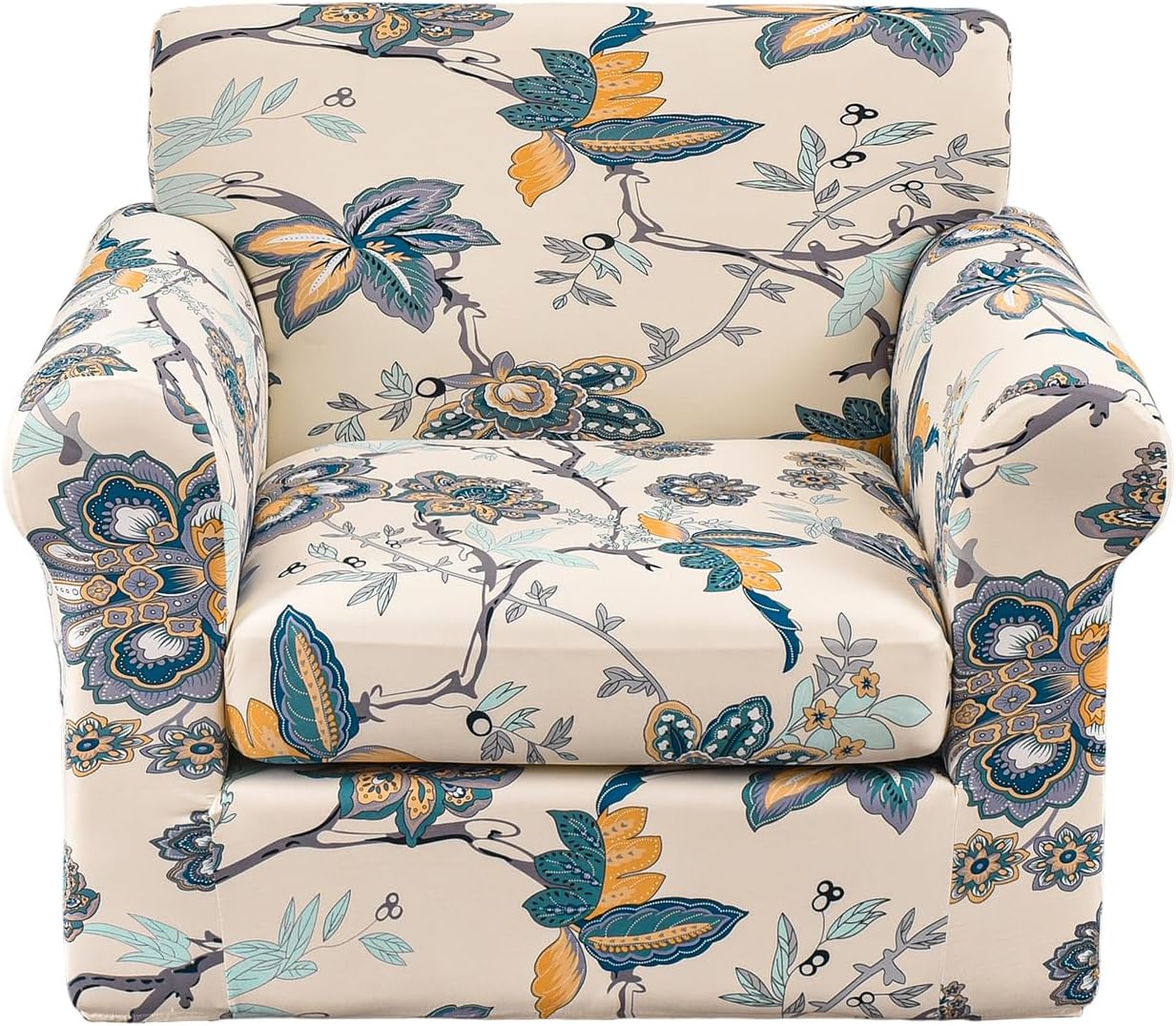 HAOYONG Funda para sillón, 2 piezas, fundas de elastano de alta elasticidad, funda para sillón de 1 plaza, funda antideslizante y lavable para sala