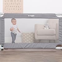 Vista 3 de Regalo Puerta de malla extensible gris extra ancha de 50 pulgadas, montada a presión, incluye parachoques de goma para proteger las paredes, gris