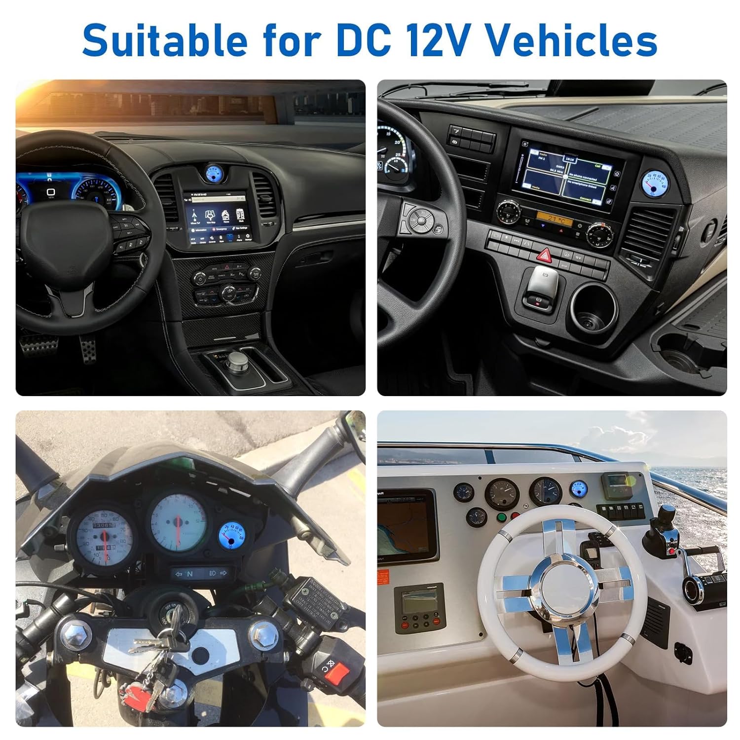 Linkstyle Electric Oil Press Pressure Gauge 12V, 2" 52mm Automotive Oil Pressure Meter 0-100 PSI with Sensor for Car RV Truck Boat Marine