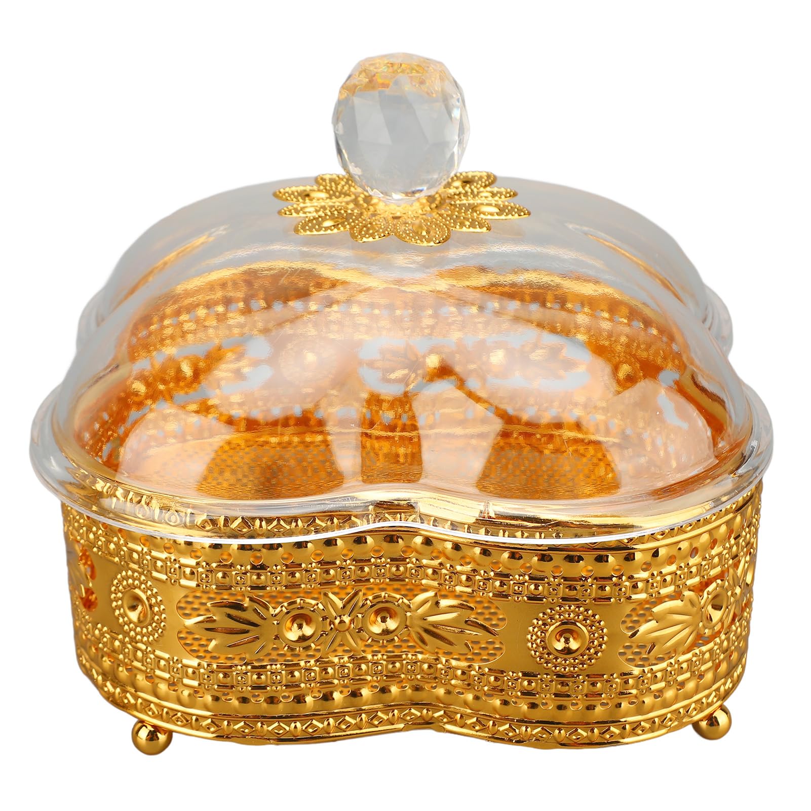 Acrylic Candy Dish with Lid, Party Snack Tray Decorative Jar Box Retro European Acrylic Mini Small Candy Jar for Dried Fruits Nuts Candies Fruit Tray (Plum Blossom Shape)