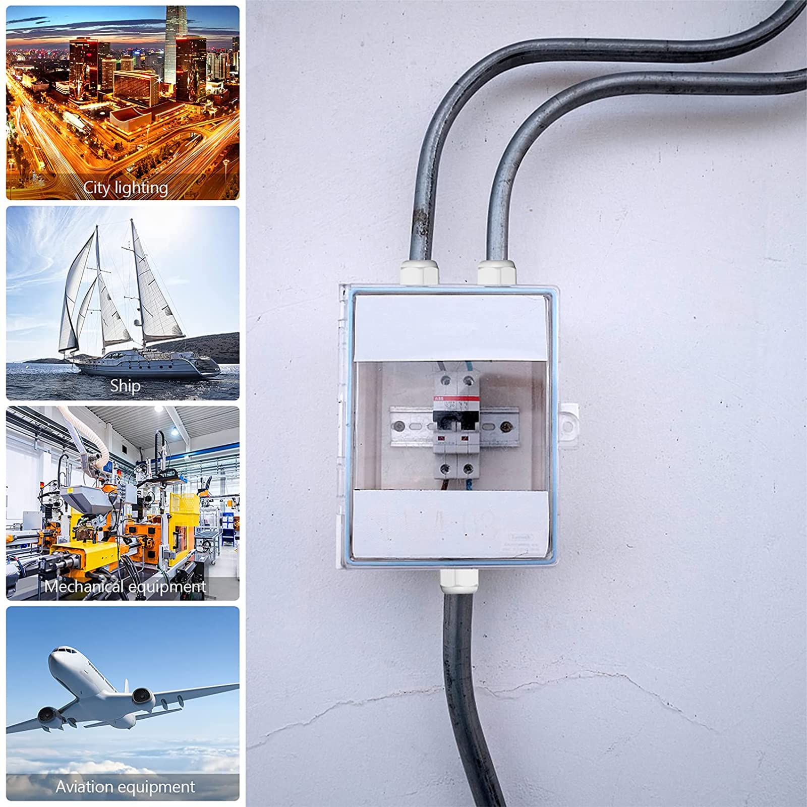 EKSMA 50 Pezzi Passacavo Impermeabile Regolabile in Plastica Bianco, Kit di Pressacavi M12-M25 PG7-PG19- Facilmente installabile per Proteggere i Cavi.