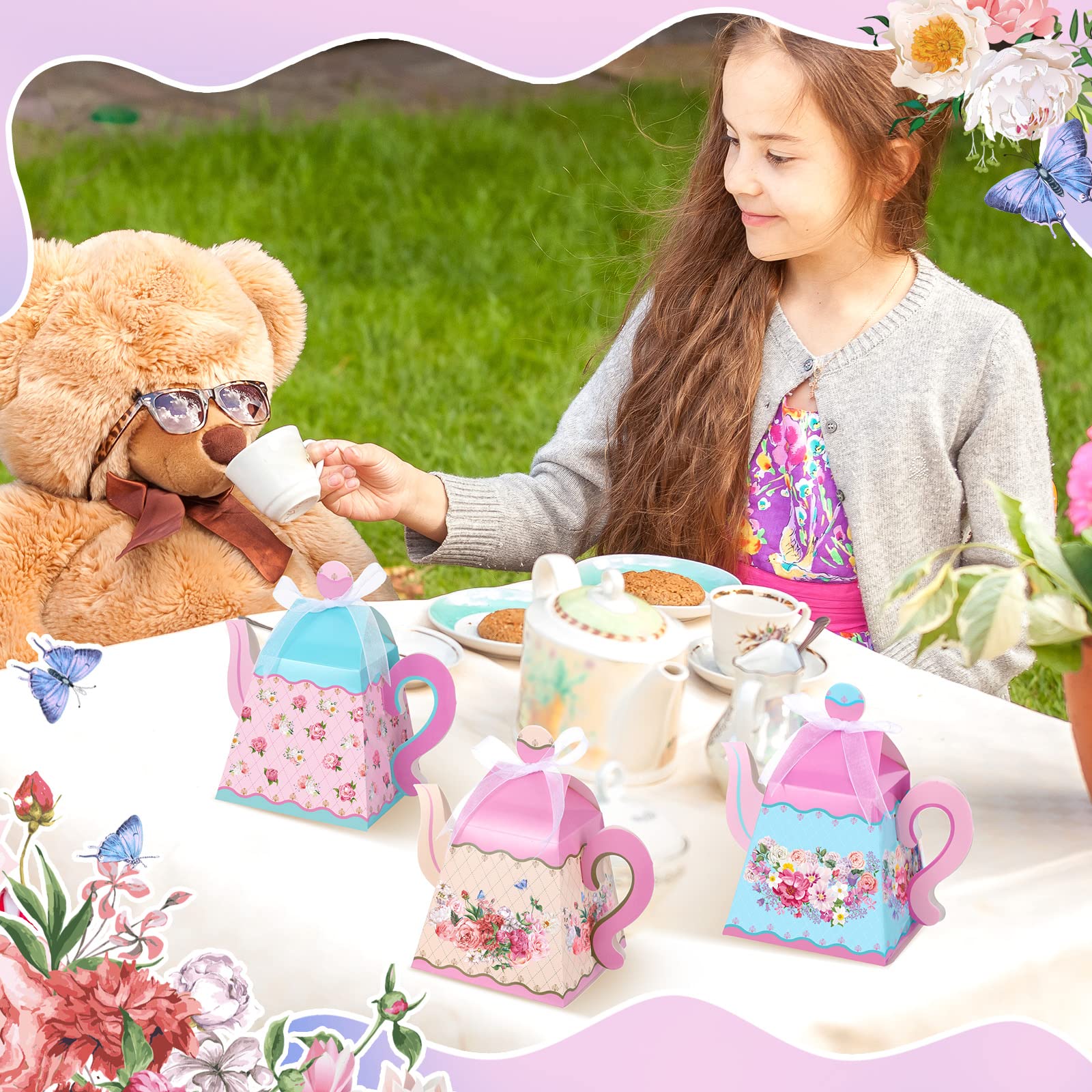 12 Stück Teeparty-Geschenkboxen – Mini-Teekannen Aus Karton, Zum Selbstaufbau, Für Süßigkeiten & Deko