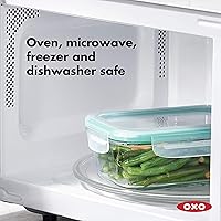Vista 7 de OXO Good Grips - Juego de 16 recipientes herméticos para uso diario con sello inteligente de vidrio y Good Grips 8 tazas Smart Seal Glass Rectangular