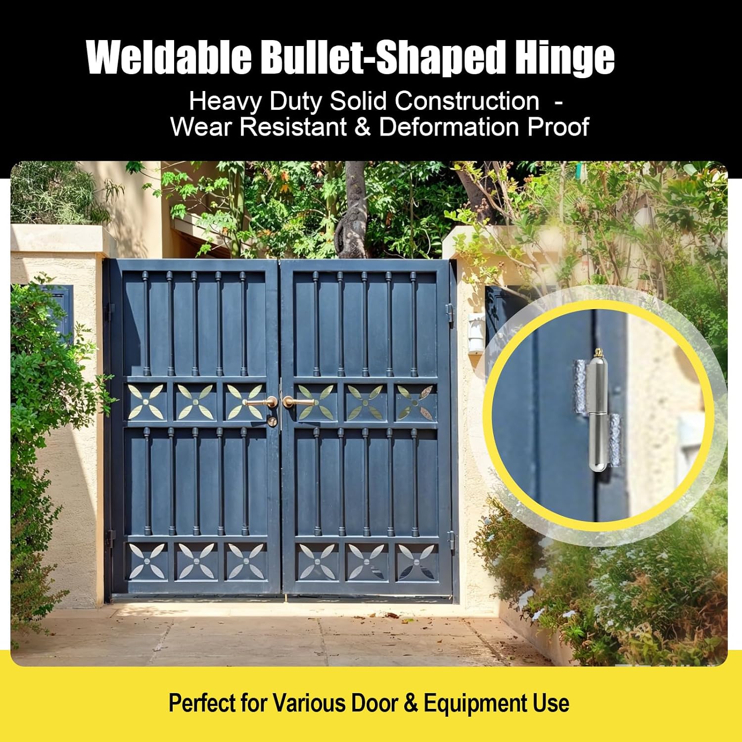4 Inch BBQ Smoker Bullet Weld on Bullet Hinge, 4 Pcs 304 Stainless Steel Weldable Barrel Hinges Heavy Duty for Swing Door, Trailer Ramp, Metal Gate