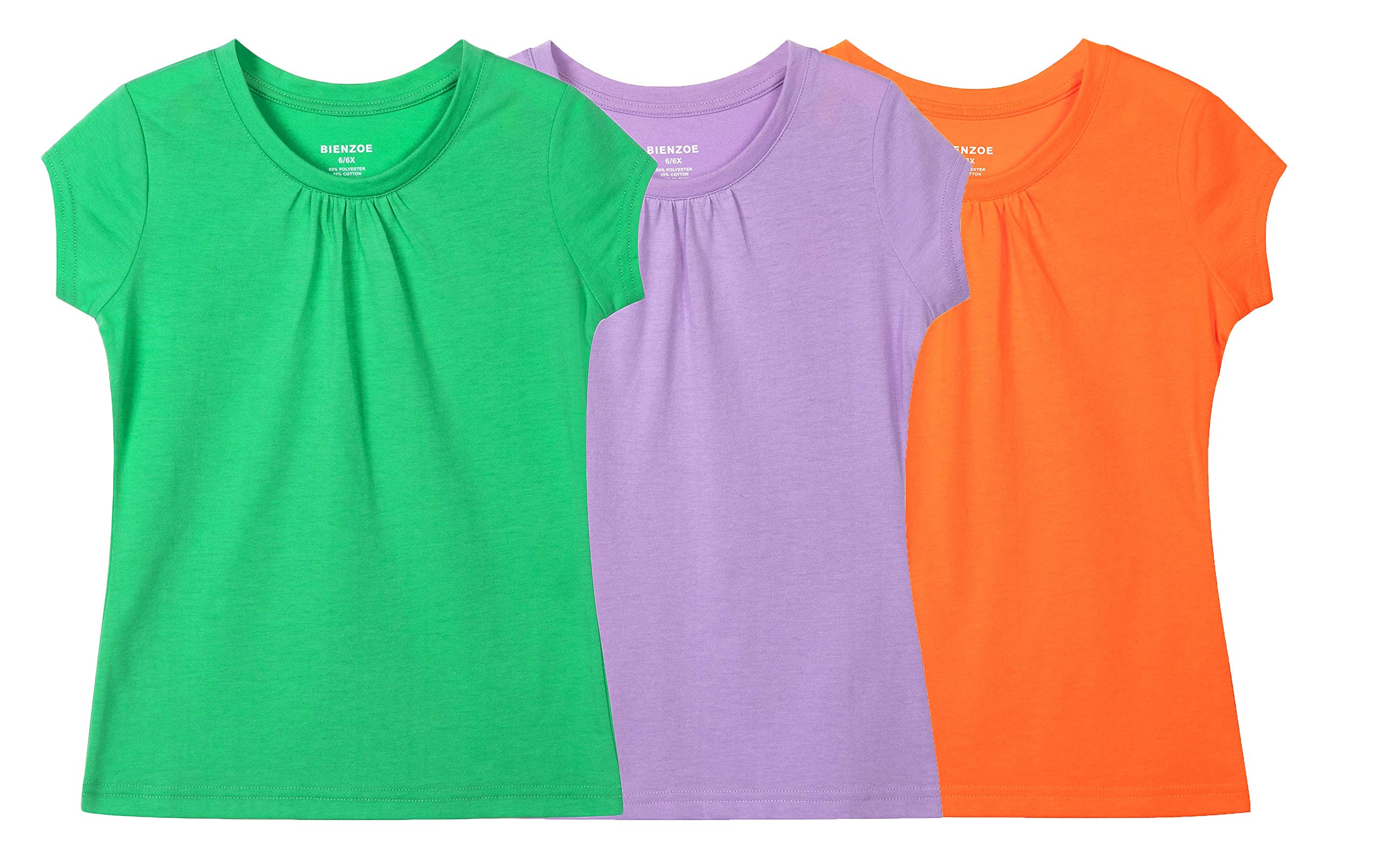 Bienzoe Niña Uniforme Escolar Respirable Secado rápido Manga Corta Camiseta