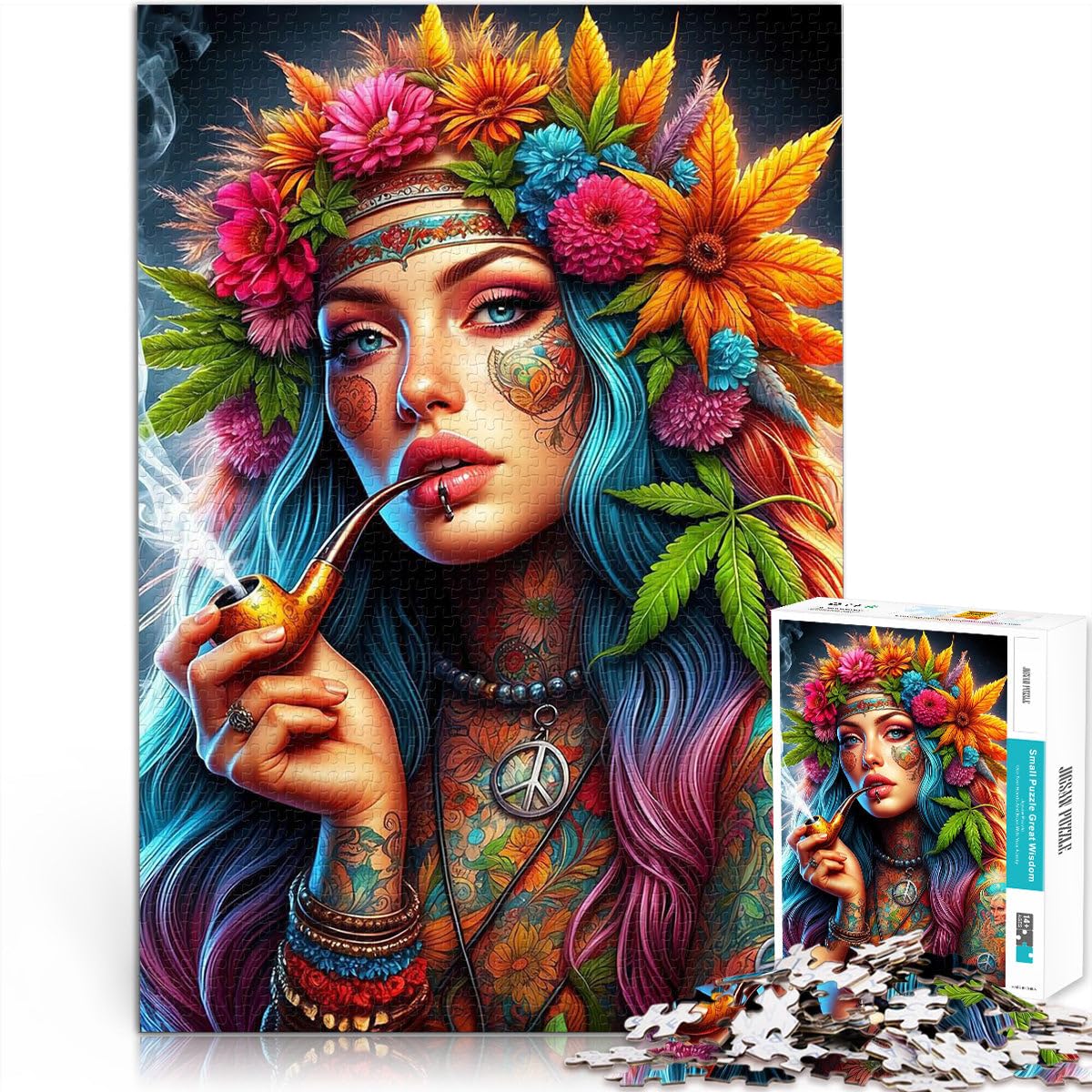 Puzzles de 2000 pièces pour Adultes La Reine en Fleurs Réduction du Stress intéressante Renforcer l'amour Entre Les Couples 70x100cm