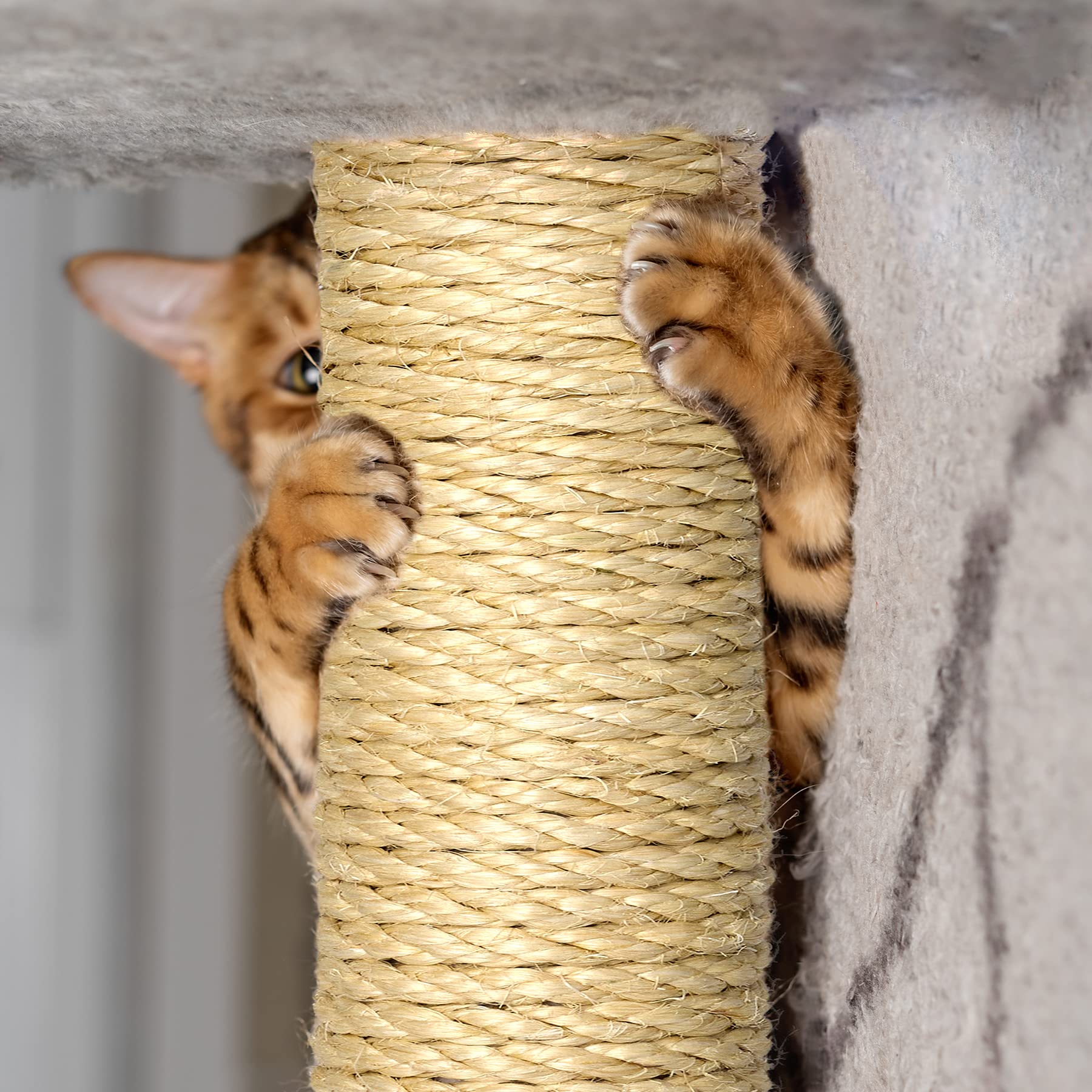 La Cordeline Corda Sisal naturale, 10 mm x 20 m, per albero dei gatti, riparazione e sostituzione di artiglio, decorazione, fai da te