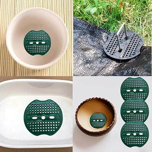 Miniatura 8 de Paquete de 60 juntas de grapas de paisaje, estacas de jardín afiladas en U, arandela de plástico antidesgarros, almohadilla de plástico para