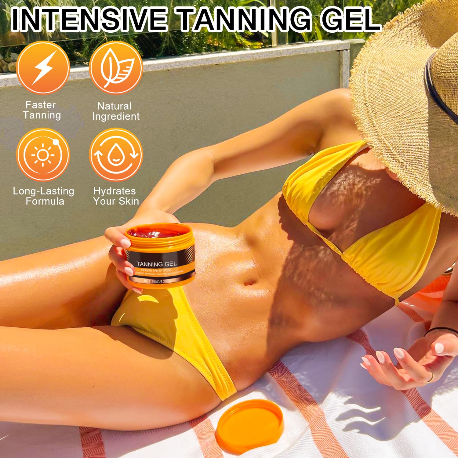 Luxury Intensive Tanning Gel, Haute Beauty Tanning lotion, Natural Tanning Accelerator Cream Gel Tan Skin, Instant Tanning Cream For Sunbeds & Outdoor Sun 5 Luxury Intensive Tanning Gel, Haute Beauty Tanning lotion, Natural Tanning Accelerator Cream Gel Tan Skin, Instant Tanning Cream For Sunbeds & Outdoor Sun