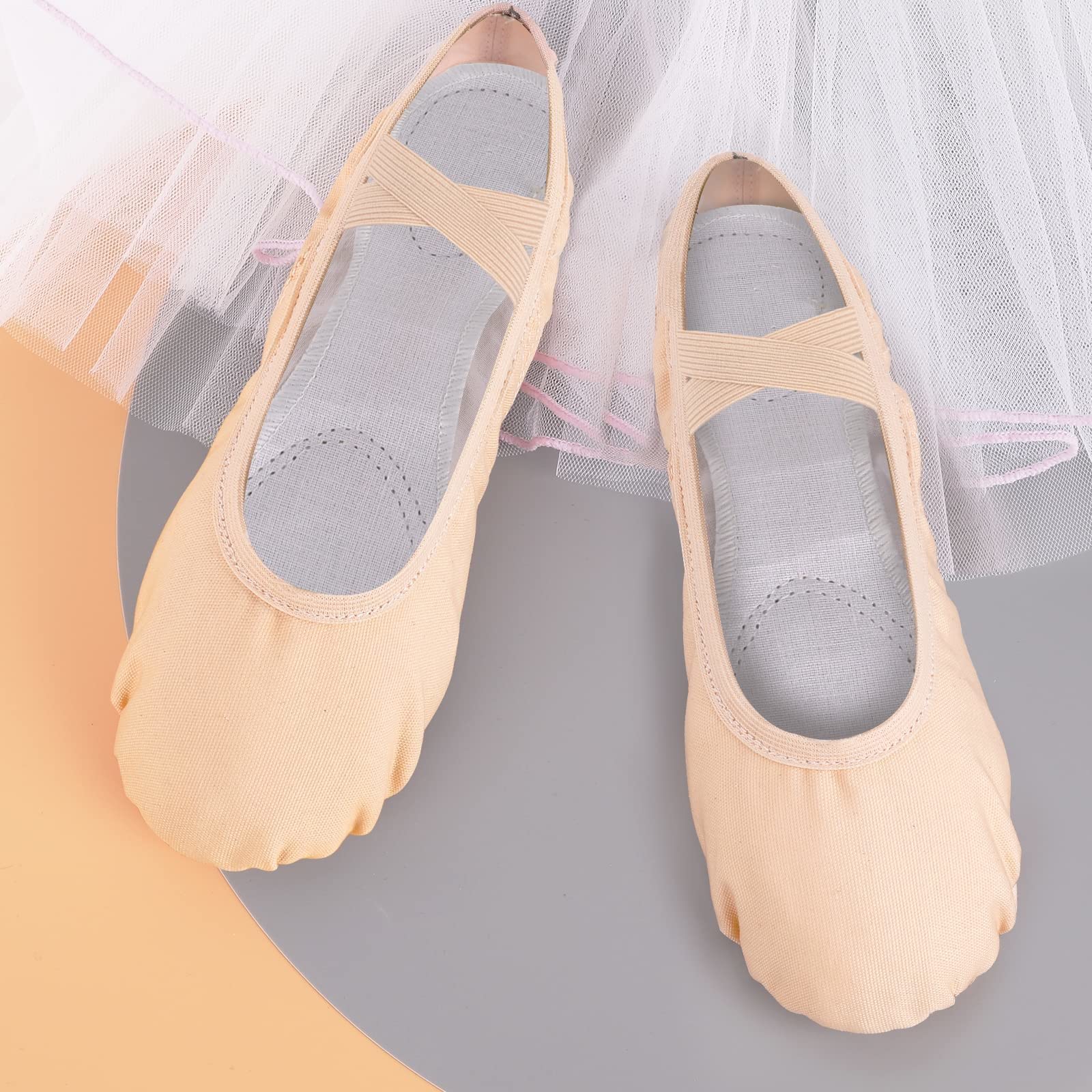 Zapatillas de Ballet Niña Suela Partida Cuero Punteras Gimnasia Ritmica Tallas 21-44 EU