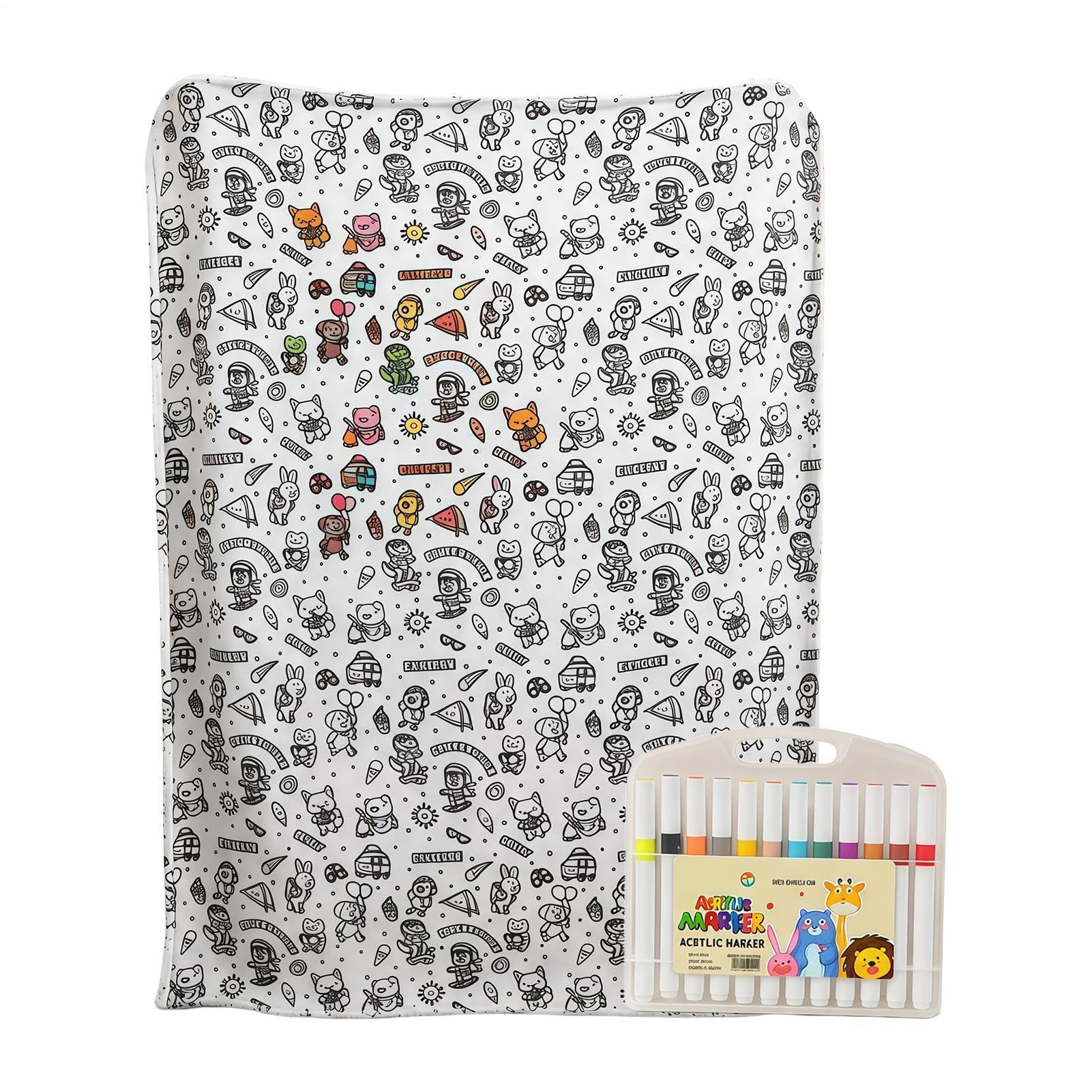 Couverture à colorier pour adultes | Plaid doux et moelleux salon lit canapé