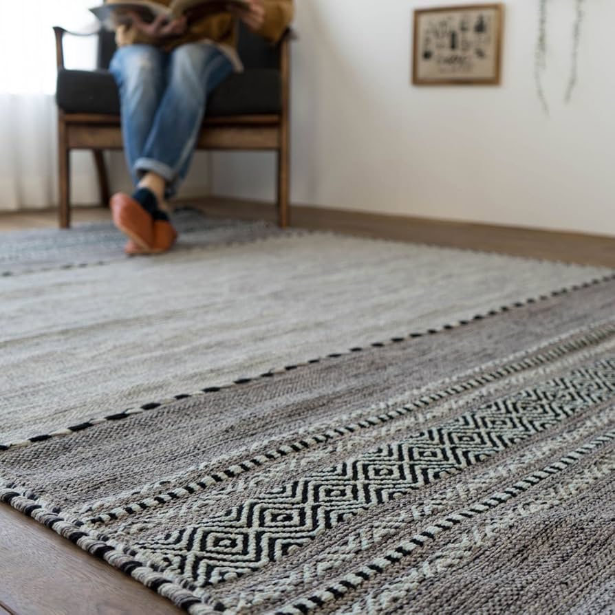 人気色 サヤンサヤン 手織り アジアン ラグ インドキリム 200x250 3畳