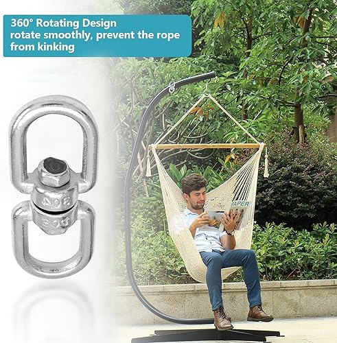 Miniatura 11 de Columpio giratorio de acero inoxidable M12 304 de alta resistencia, dispositivo giratorio de 360 grados, accesorio para colgar para columpio