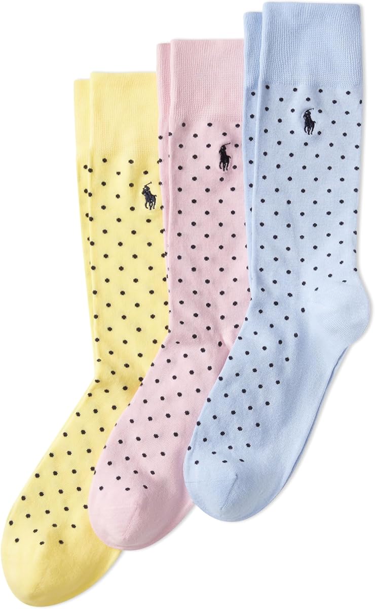 POLO RALPH LAUREN Calcetines holgados Argyle para hombre, paquete de 3