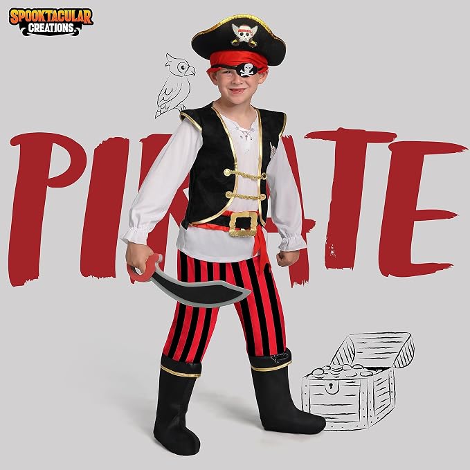 Disfraz de pirata para niño, conjunto Halloween miniatura 2