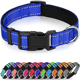 Reflective Dog Collar for Extra Large Dogs, Adjustable Collar with Soft Neoprene Padded, Durable Buckle for Daily Walking,Navy Blue,XL - Amazon product rated Grade A