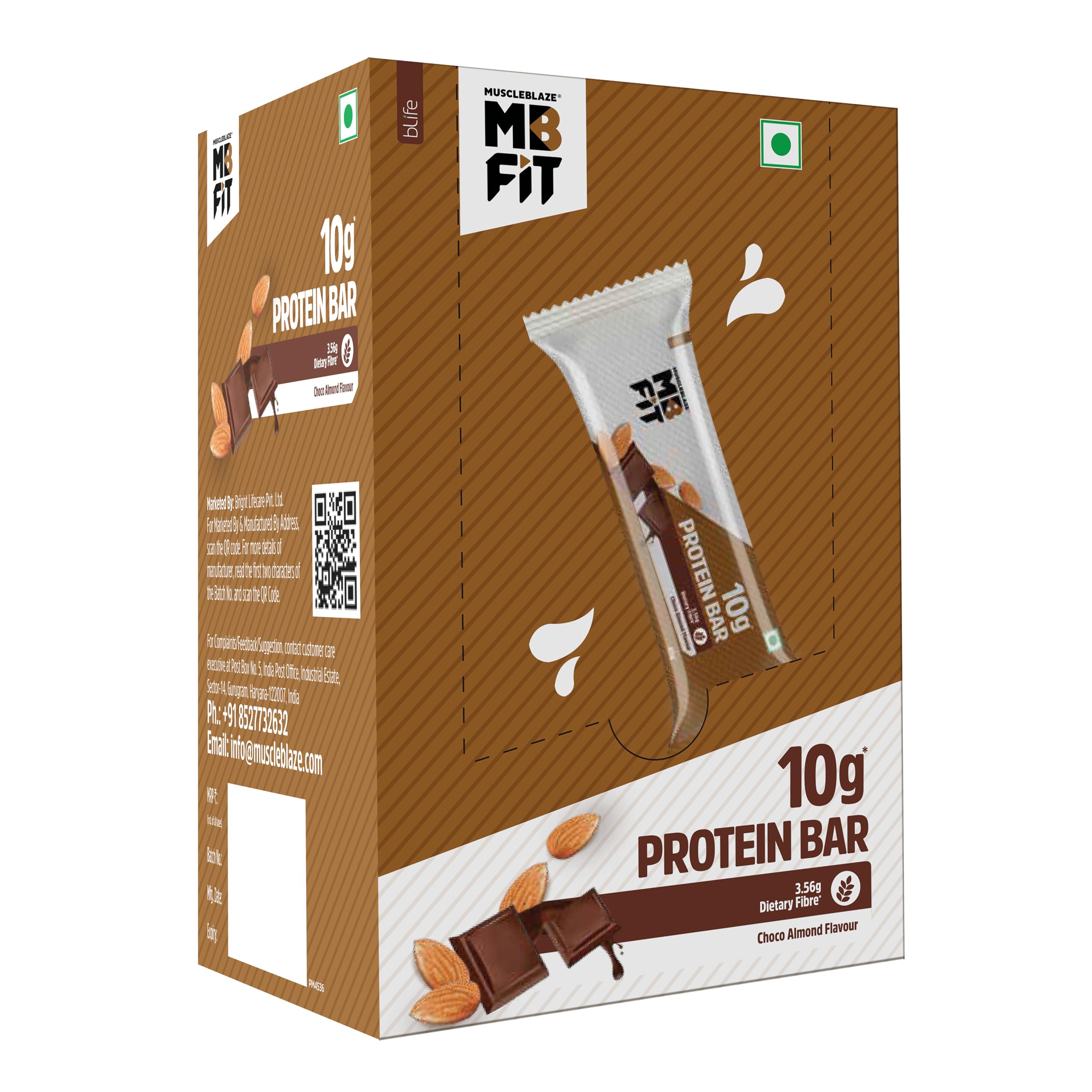 MuscleBlaze 10g Protein Bar (Choco Almond, Pack of 6) | Protein Blend, Healthy Protein Snacks, For Energy & Fitness-image-19
